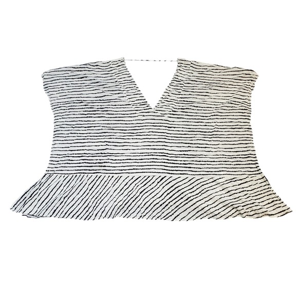 Vix Paula Hermanny Other - ViX PAULA HERMANNY Striped Beach Cover Up Tunic Dress V-Neck Black White Large L